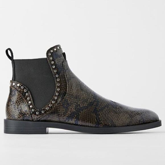 ZARA Brown US 6.5 Almond Toe Boots NWT - Picture 8 of 13